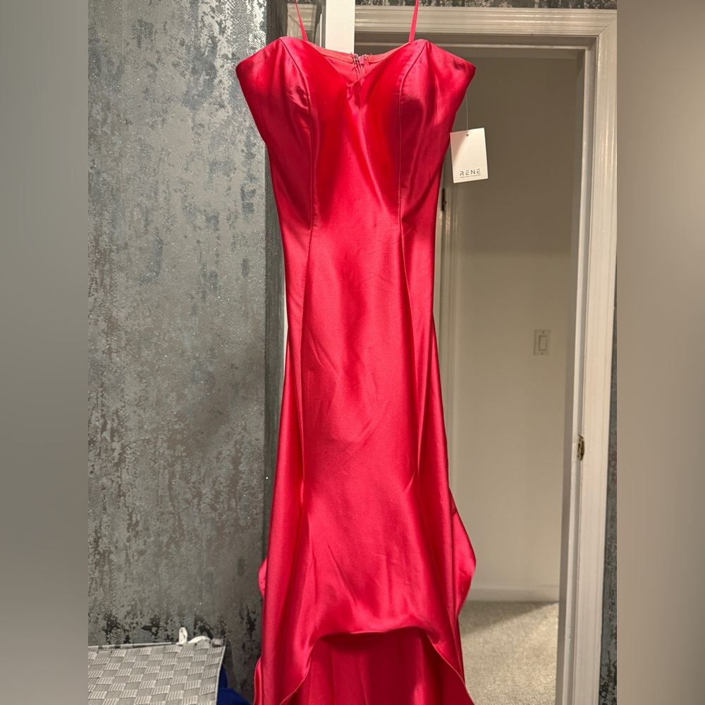 Red Satin Rene Gown - Picture 2 of 3